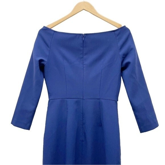 LIKELY Duchess Dress Royal Blue OTS Off The Shoulder Bodycon Midi Women’s Size 6 - Picture 8 of 13